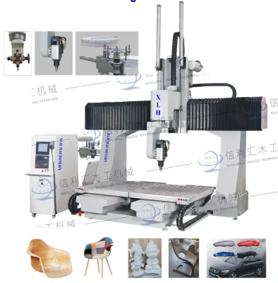 5 Axis Carving Machine CNC Router for Wood Foam EPS Mold 3D, electric Router Machine for Sculpture 240degree Rotary Slab Stone Marble Bridge Saw Cutting Machine